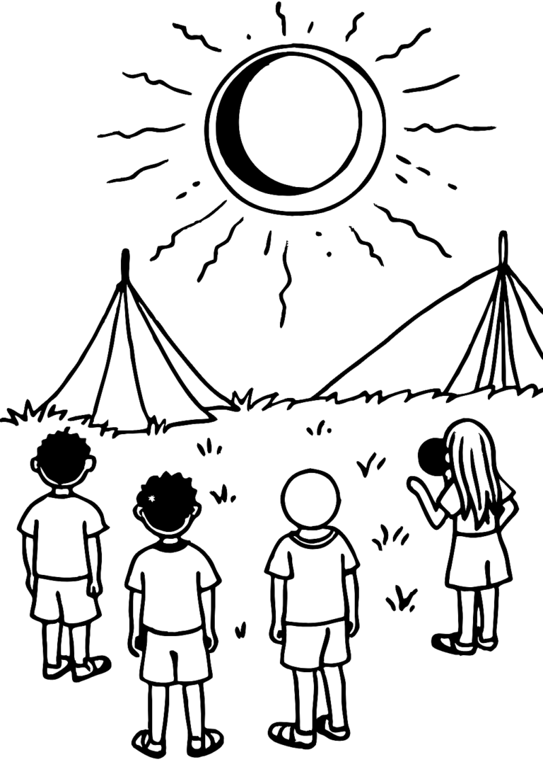 printable solar eclipse coloring page